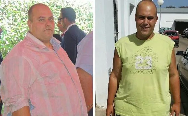Adrián Bozas, antes y después de la pérdida de peso