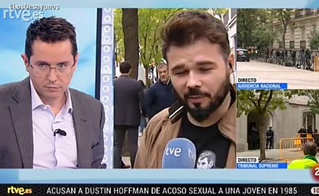 Tenso rifirrafe entre Rufián y Sergio Martín en directo en TVE: «Nos trata como imbéciles»