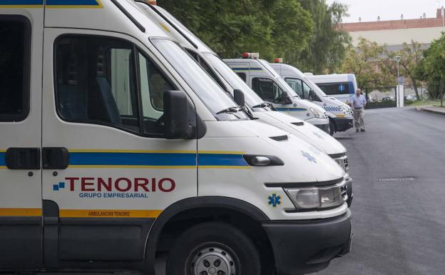 Imagen de varias ambulancias de la empresa Tenorio. 