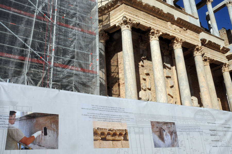 Los trabajos se hacen para conservar y restaurar esta parte del monumento