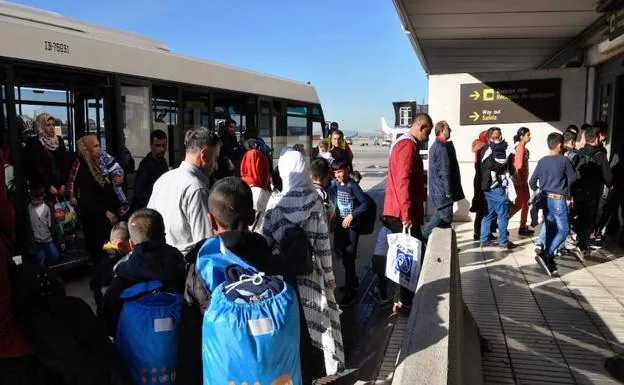 Llegada de refugiados al aeropuerto de Madrid el pasado 25 de octubre
