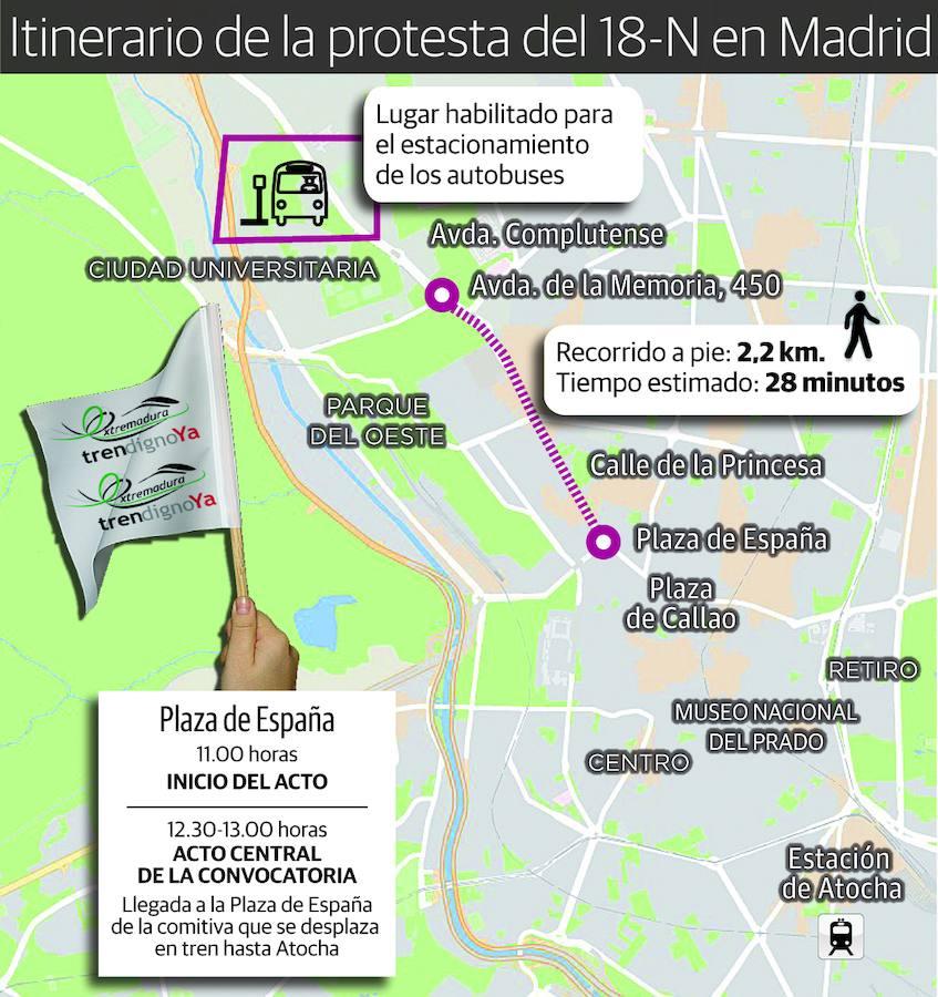 Itinerario de la protesta del 18-N en Madrid
