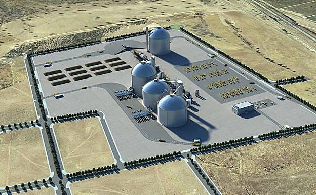 Recreación en tres dimensiones de las instalaciones de la planta azucarera.