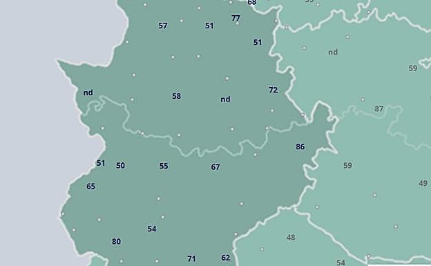 Rachas de viento registradas por la Aemet la pasada madrugada
