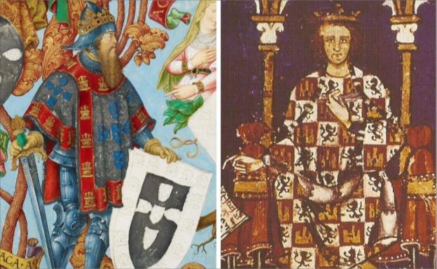 Alfonso III de Portugal y Alfonso X el Sabio, firmantes del Tratado de Badajoz.