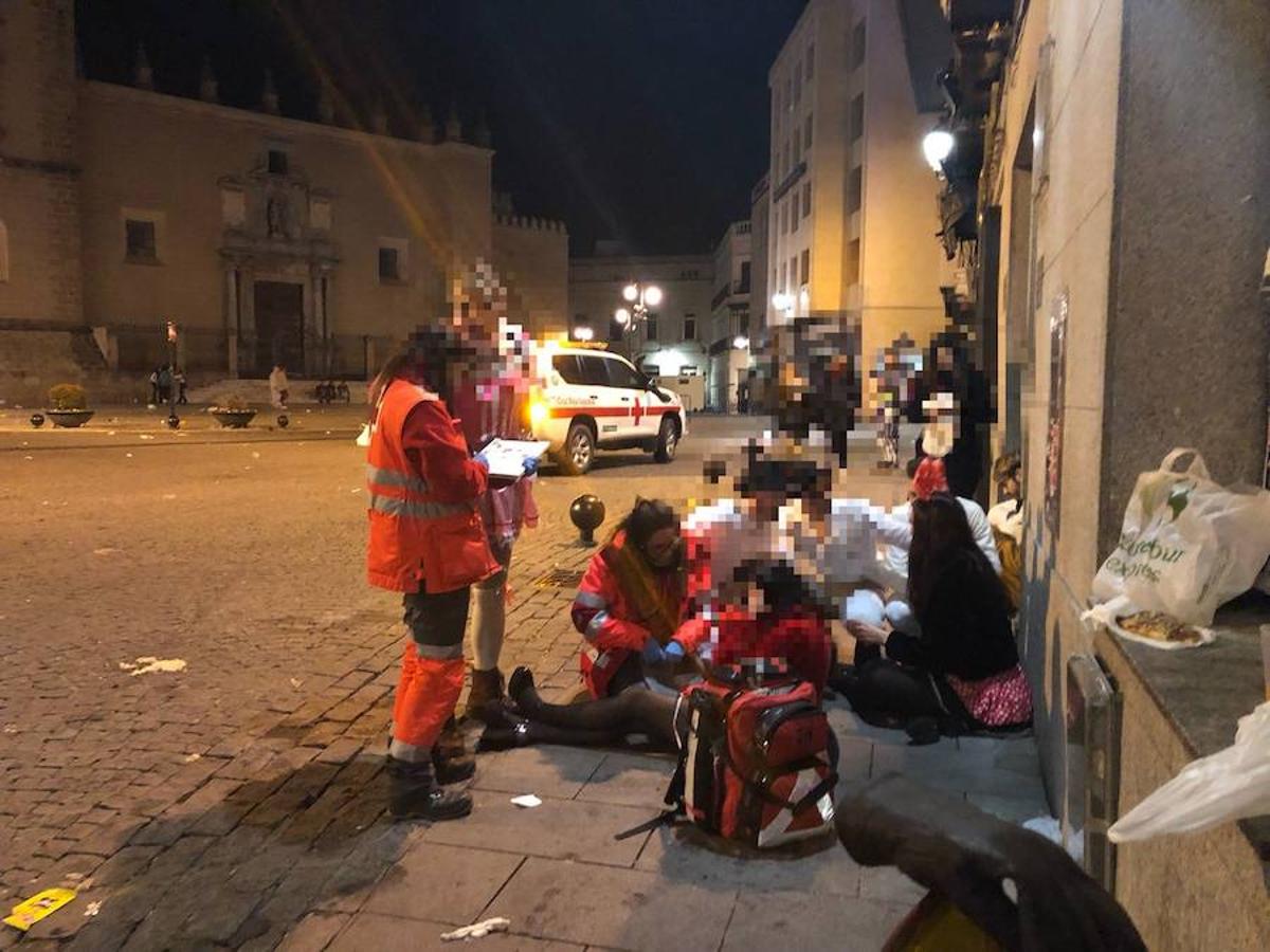 Trabajo realizado por el personal de Cruz Roja durante el fin de semana en Badajoz