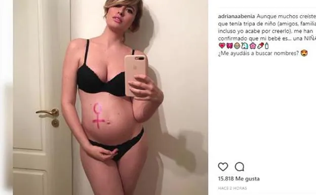 Adriana Abenia desvela el sexo de su bebé