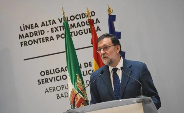 Rajoy, esta mañana en Badajoz. 