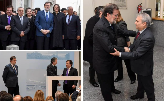 Imagen. El presidente Mariano Rajoy tuvo ayer una agenda apretada entre las firmas de varios convenios con Extremadura y su visita a Elvas