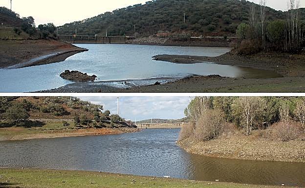 El embalse de Tentudía acumula más de la mitad de su capacidad