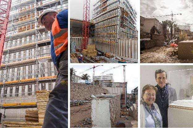 El nuevo edificio del Helga de Alvear luce ya su singular fachada de 500 columnas 