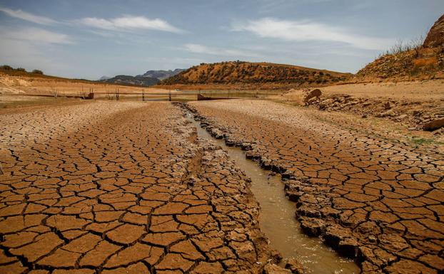 Sequía en una superficie de Ardales, cerca de Málaga.
