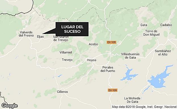 Un motorista de 23 años resulta herido grave en Eljas