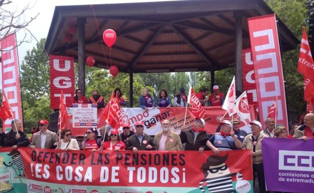 Manifestación que ha tenido lugar este martes en Mérida.