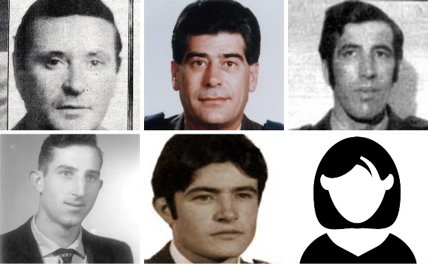 Juan Bautista, Ramón Díaz, Eduardo Hidalgo, Miguel Marcos Martínez, Francisco Álvarz y Margarita González. 
