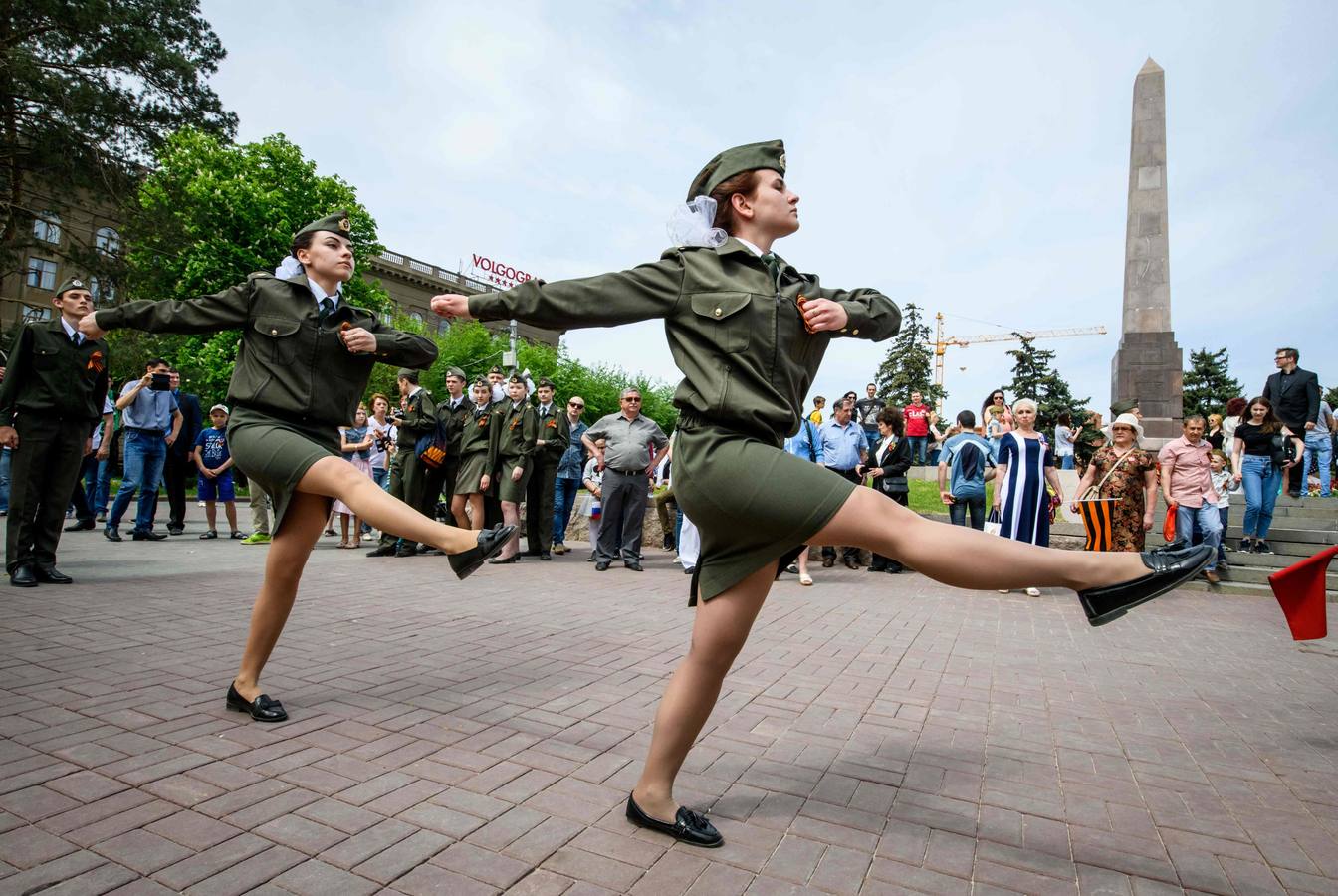 Celebraciones que marcan el 73º aniversario de la victoria de la Unión Soviética sobre la Alemania nazi durante la Segunda Guerra Mundial Volgogrado. 