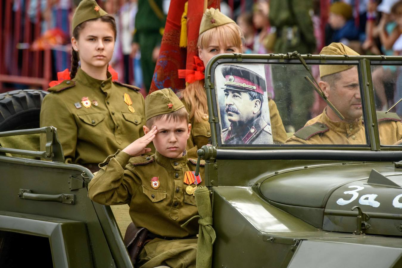 Celebraciones que marcan el 73º aniversario de la victoria de la Unión Soviética sobre la Alemania nazi durante la Segunda Guerra Mundial Volgogrado. 