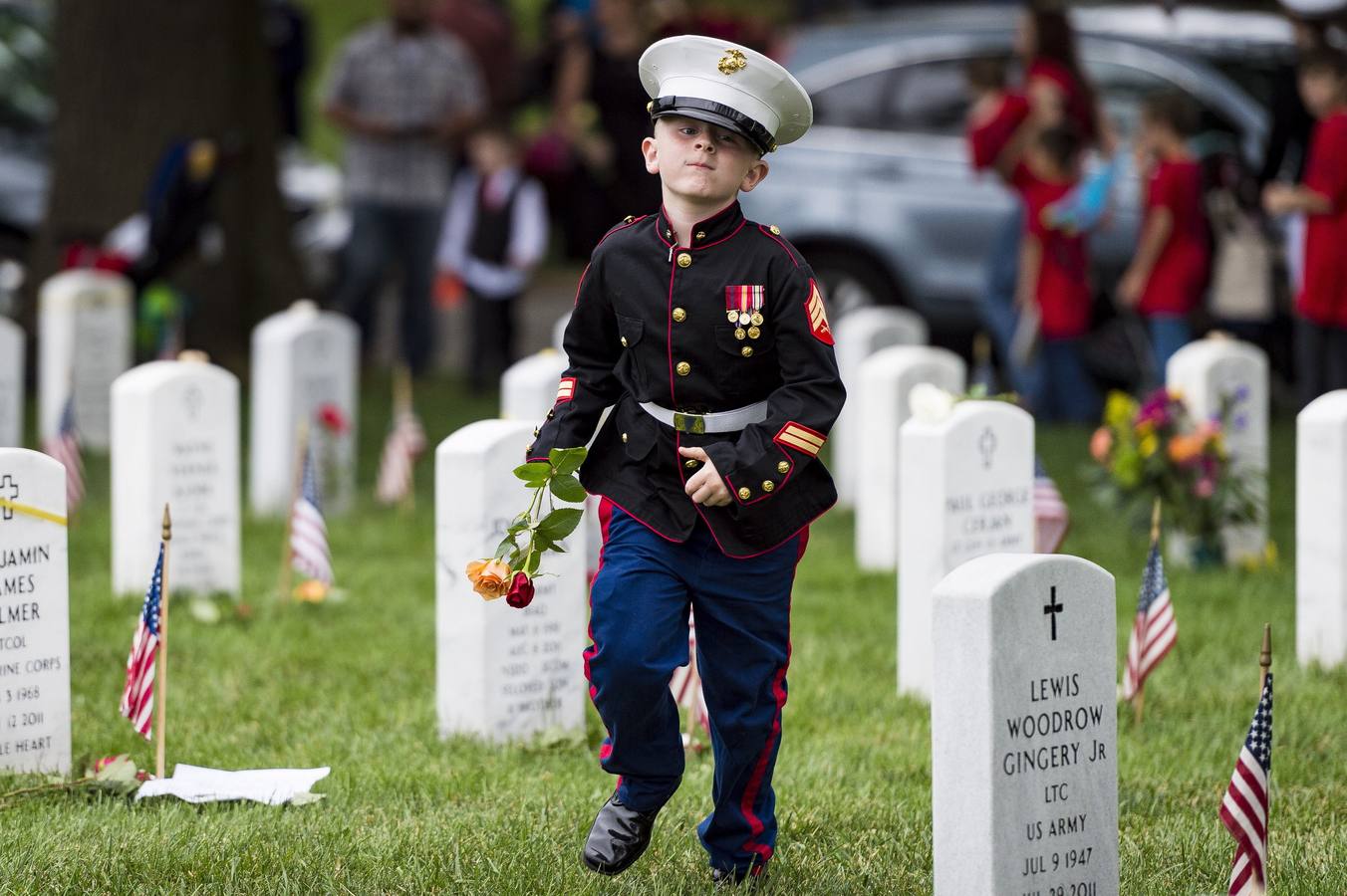 Celebración del Día de los Caídos en el Cementerio Nacional de Arlington National Cemetery en Arlington (EE.UU.)