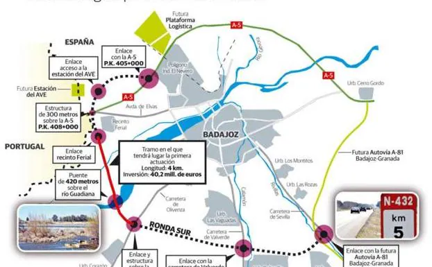 La obra de la ronda sur de Badajoz comenzará en un mes