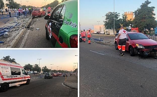 Imágenes del accidente ocurrido a primera hora de es sábado en el Recinto Ferial pacense