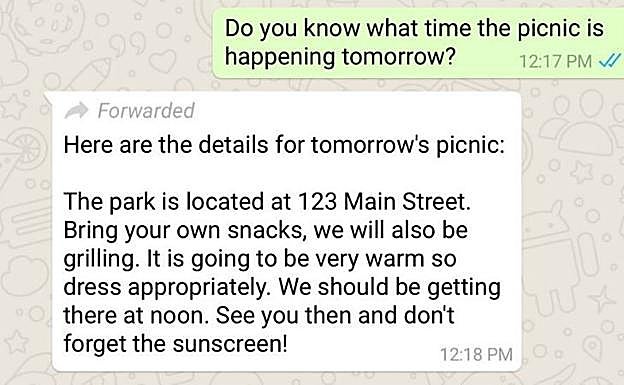 WhatsApp te avisará al recibir un mensaje reenviado