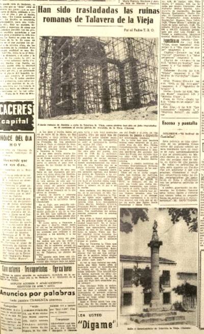 15-Recorte del Diario HOY del 8 de agosto de 1963 dando la noticia del traslado del monumento.