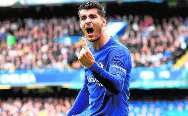 Morata, durante un partido con el Chelsea.