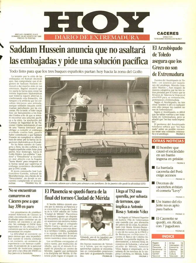 No se encuentran camareros en Cáceres pese a que hay 350 en paro Era una de las noticias de portada en 1990. El presidente de la patronal cacereña de hosteleros tachaba de incierta la cifra de camareros desempleados.