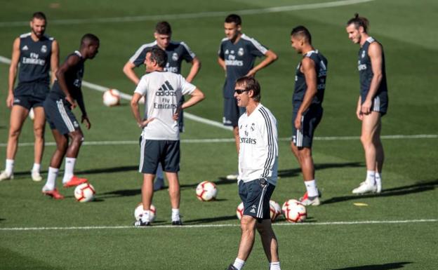 Julen Lopetegui, durante el entrenamiento de este viernes. 