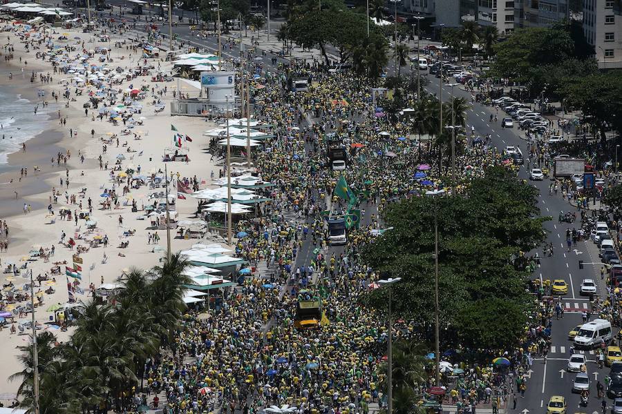 Manifestación a favor del candidato ultra Jair Bolsonaro.