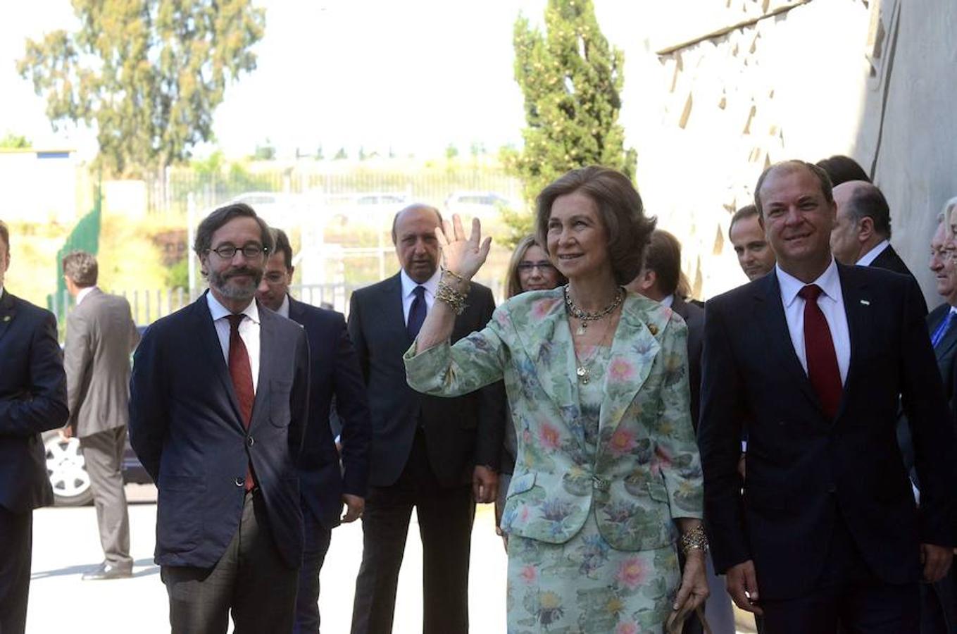 La reina sofía y José Antonio Monago en la inauguración del Congreso Internacional de Arqueología Clásica que se desarrolló en Mérida en el año 2013.