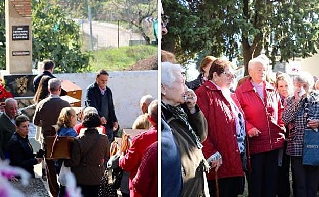 Acto en el que se dio sepultura a los restos recuperados en una fosa común de Feria. 