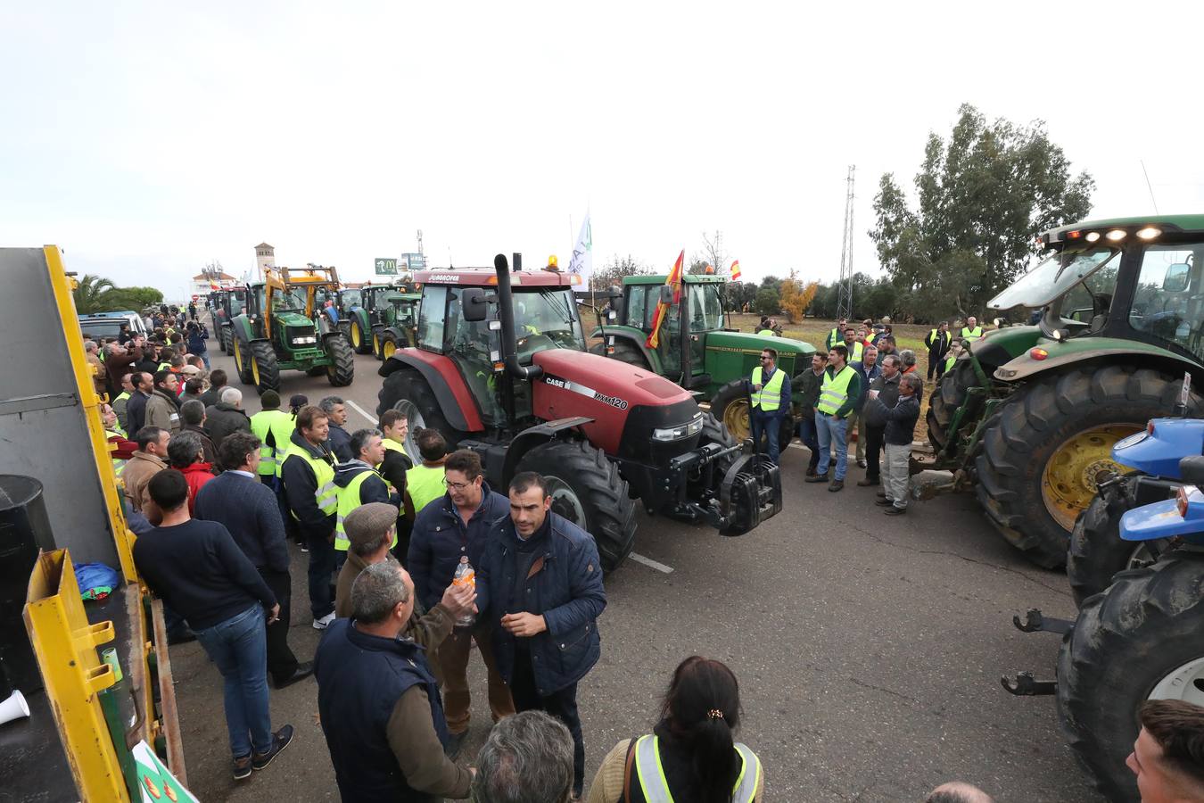 Unos 200 tractores, según los cálculos de la propia organización, han participado en la protesta, llegados desde Montijo, Miajadas y Almendralejo, provocando una importante alteración en el tráfico de la ciudad, especialmente sobre las 14,00 horas, provocando atascos la avenida Reina Sofía y afectando también al centro de la ciudad.