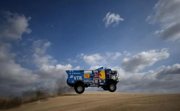 El camión de Andrey Karginov, durante el Dakar 2019. 
