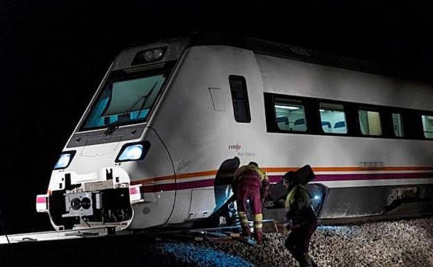 Momentos después de que descarrilara el tren en Torrijos. 