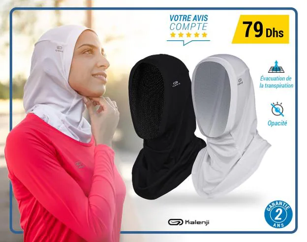 El velo. Un anuncio de la filial marroquí de Decathlon publicita el hiyab para corredoras. :: r. c.