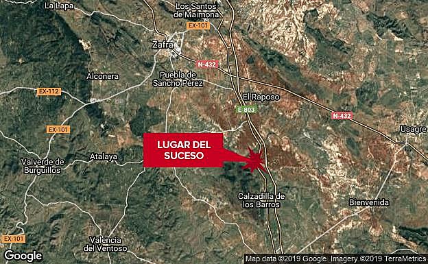 Herida una mujer de 45 años en una salida de vía cerca de Calzadilla de los Barros