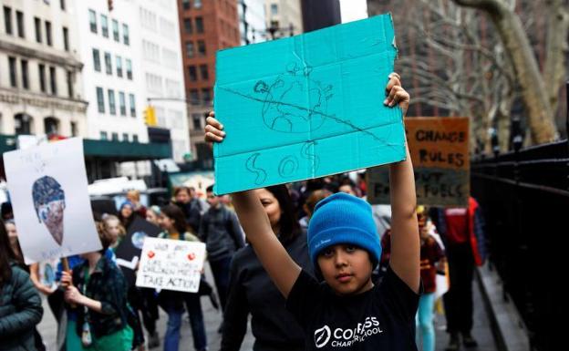 Manifestación por las calles de Nueva York.