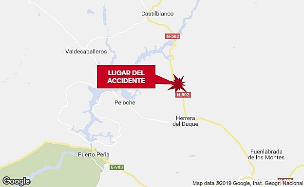 Una mujer resulta herida en una salida de vía en Herrera del Duque