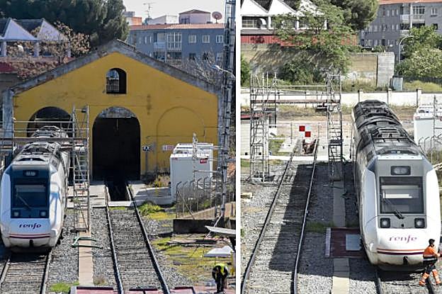 Antes y después. La nave que albergaba el antiguo taller de Renfe ha sido derribada para construir otro nuevo. :: josé vicente arnelas