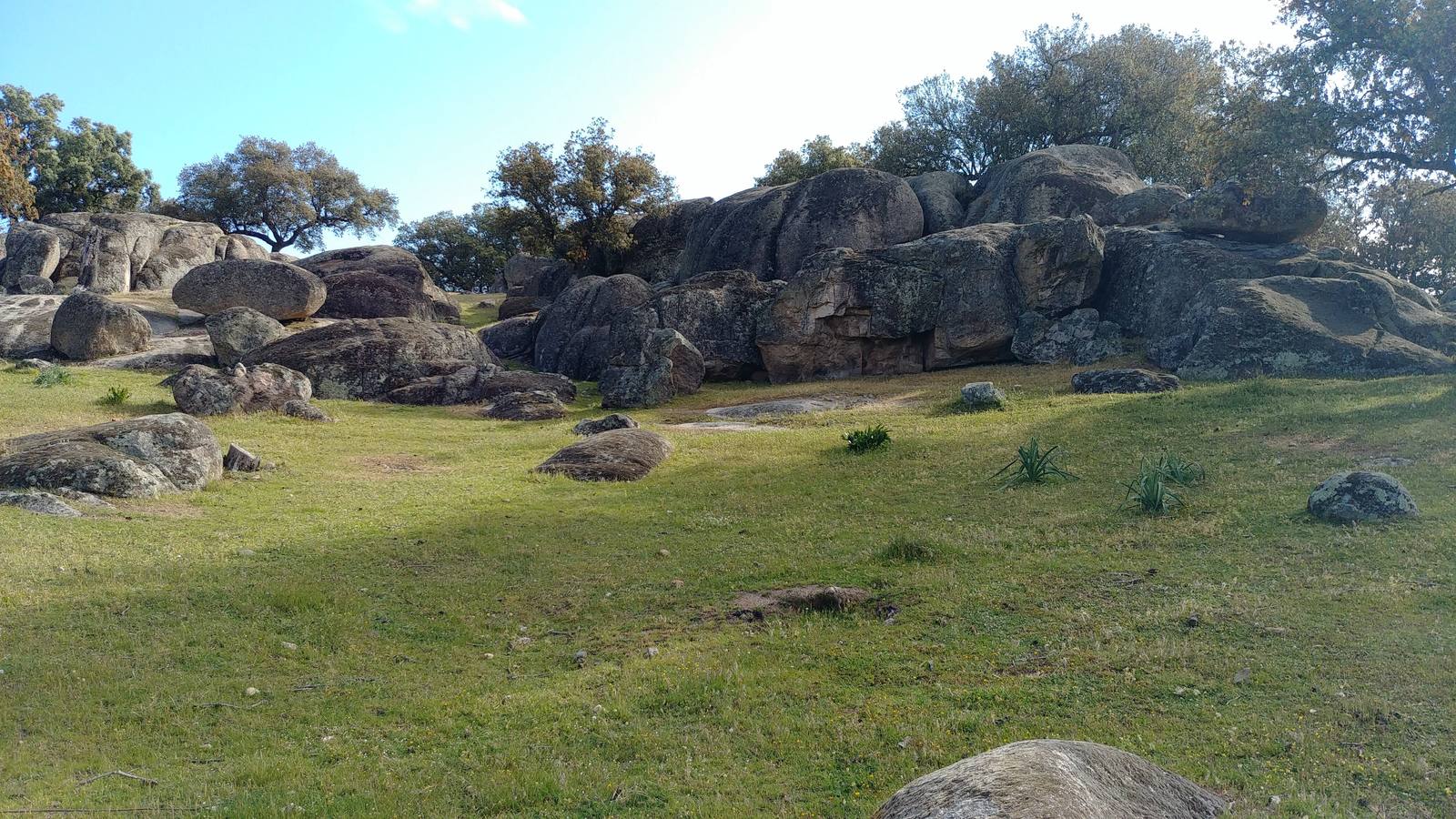 El entorno de la localidad pacenses de La Roca de la Sierra se puede encontrar espectaculares canchales y la Dehesa Boyal, que alberga la Pradera de San Isidro.