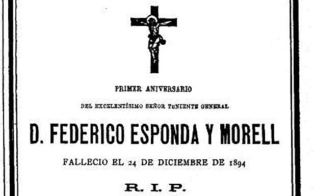 La esquela del teniente general Esponda