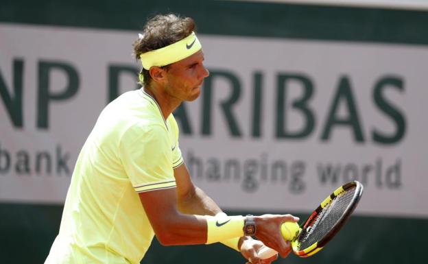 Rafa Nadal, durante su partido en Roland Garros.