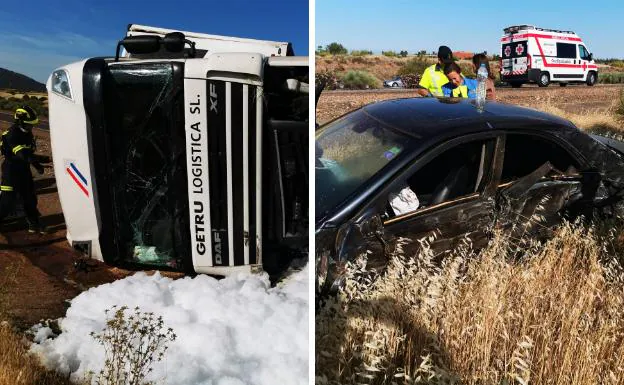 Vehículos implicados en el aparatoso accidente en la Autovía de la 