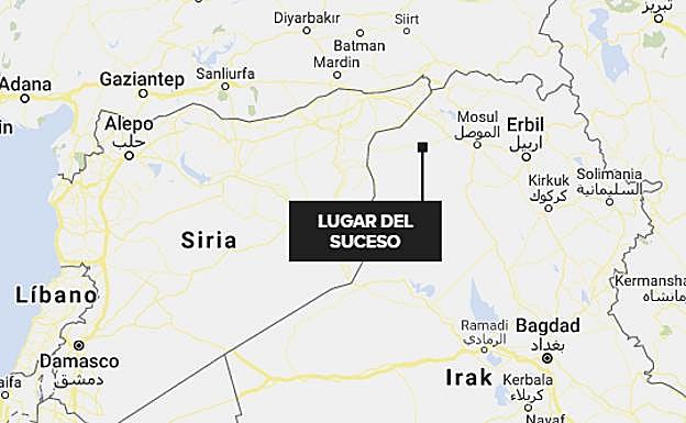 Lugar de la explosión cerca del hospital de Mahmud, en Sinyar (Irak)
