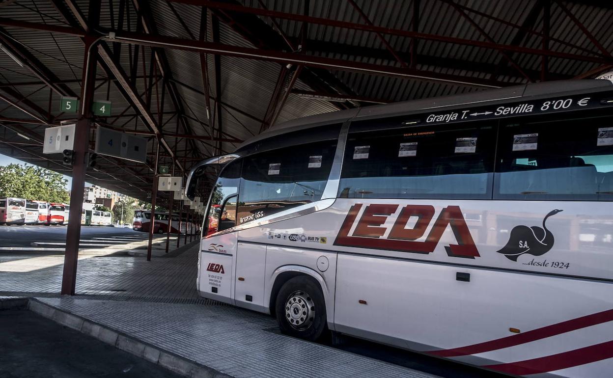 Autobús de Leda en la estación de Badajoz:: HOY