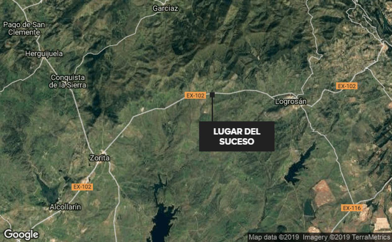 Dos personas han resultado heridas en un accidente de tráfico entre Logrosán y Zorita