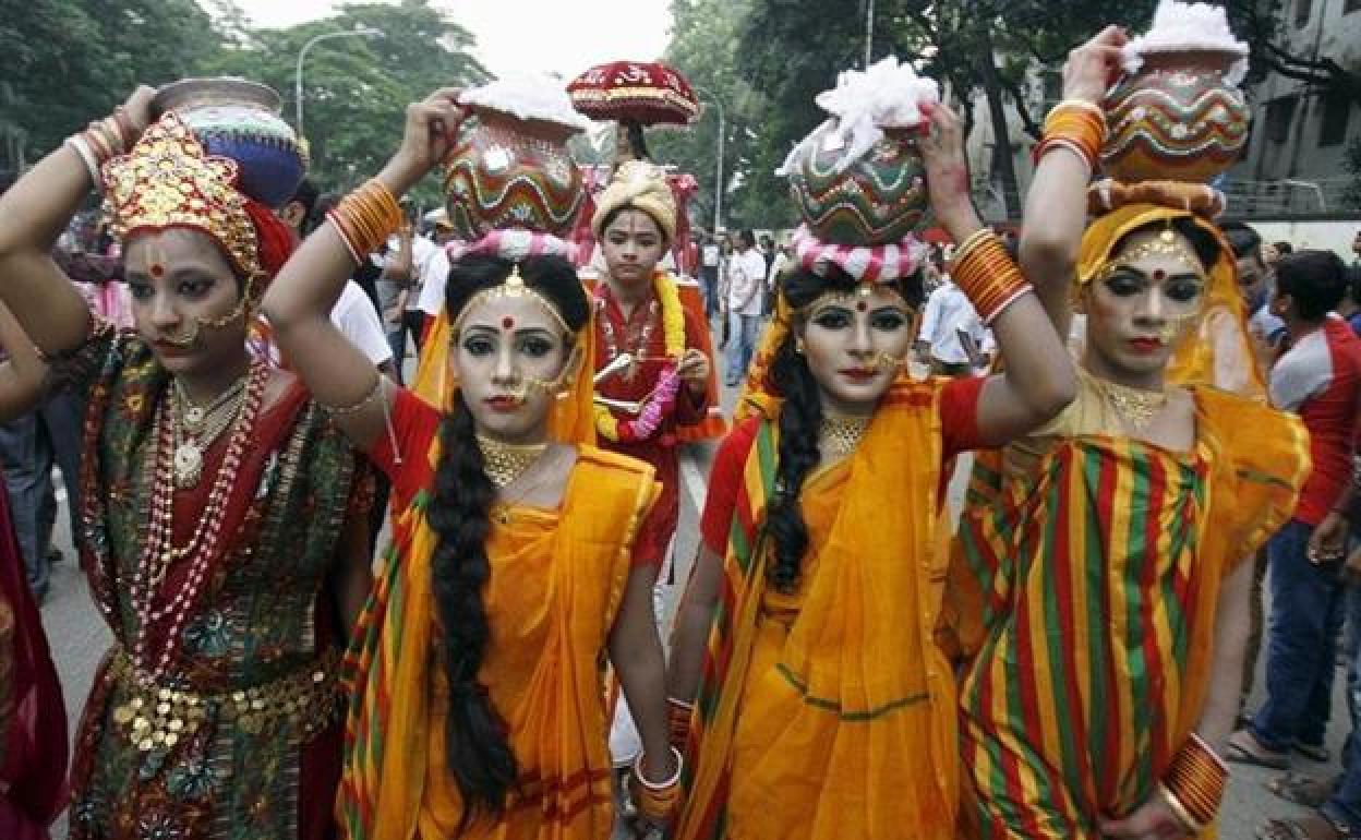 Foto de archivo de mujeres bangladesíes.