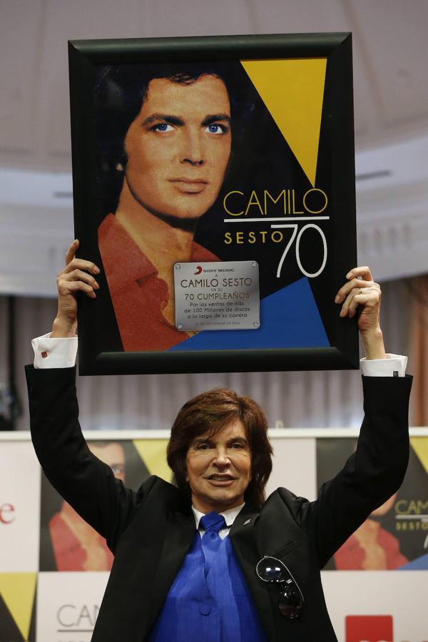 Camilo Sesto durante la rueda de prensa de presentación de su disco 'Camilo 70', en septiembre de 2016.