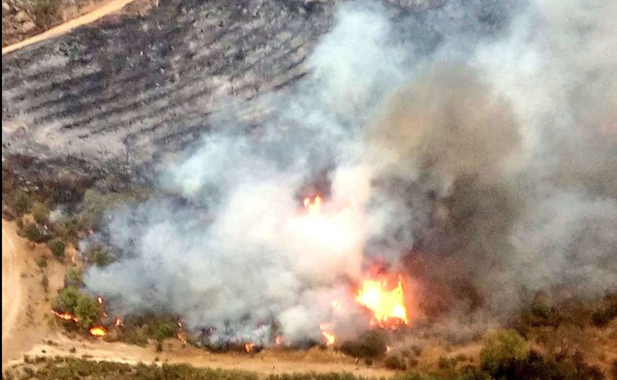 Imagen del incendio en Collado. 